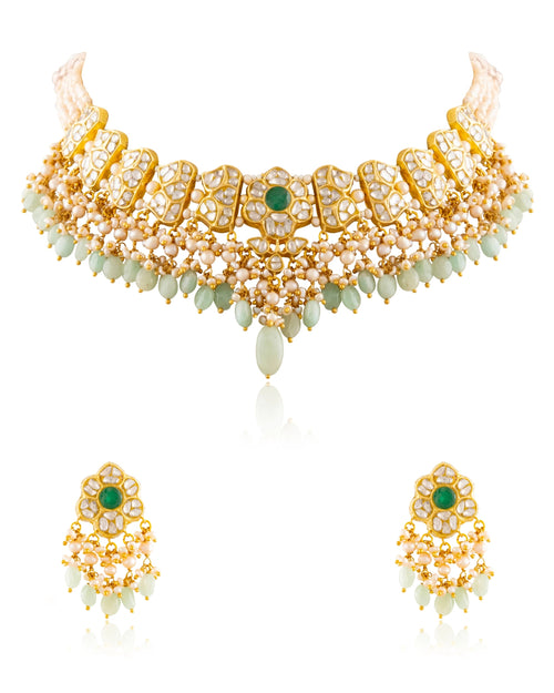 Komal Necklace And Shreya Tops Polki Set