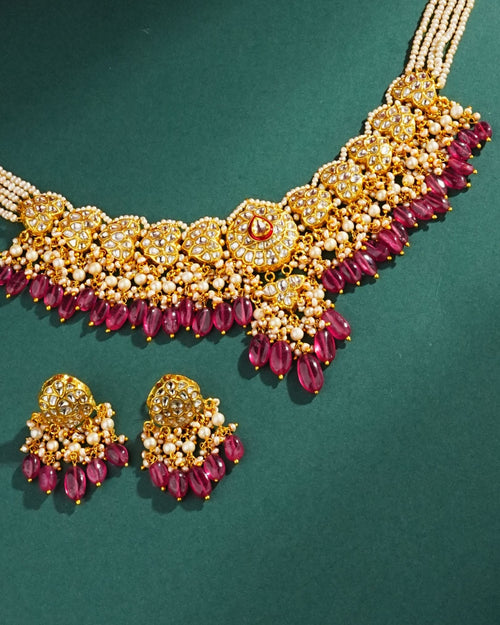 Krisha Necklaces And Easha Long Earring Set