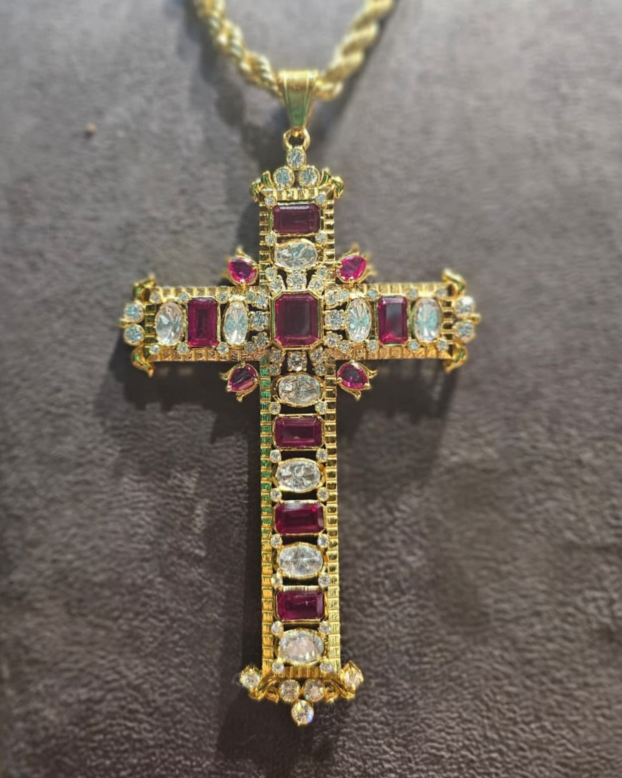 Karan Johar - Cross Ruby Diamond Pendant