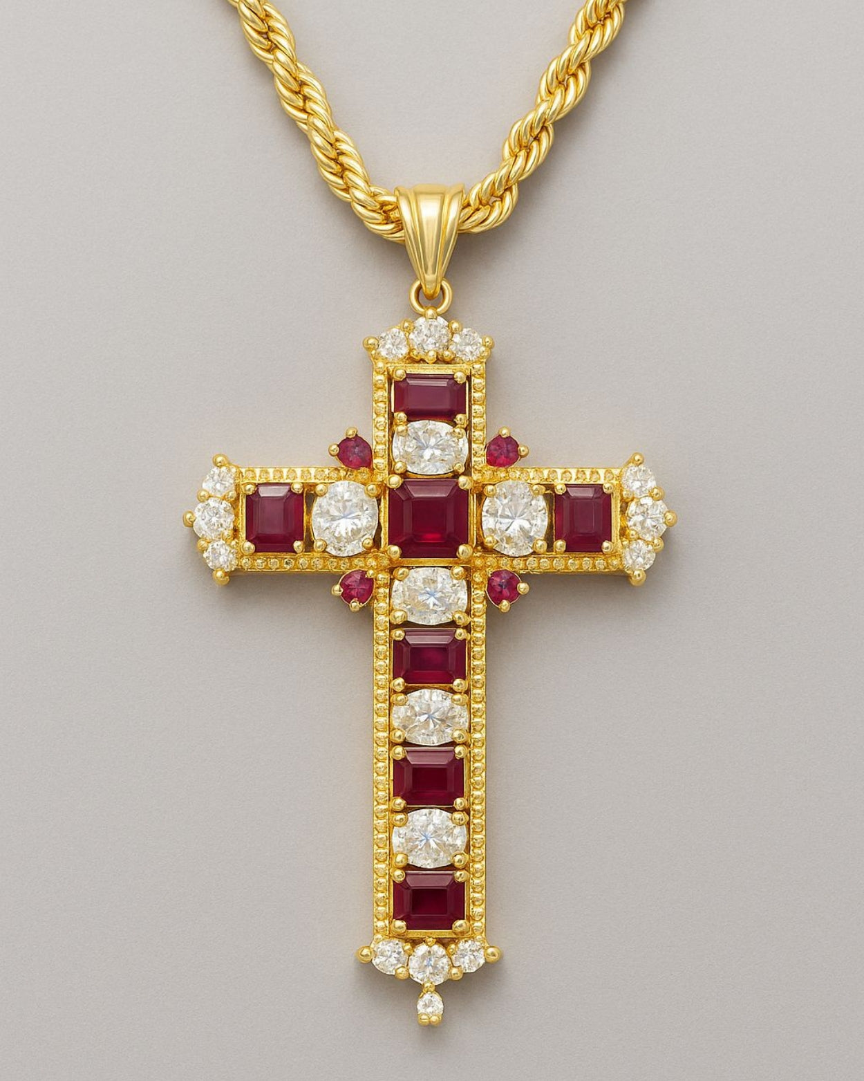 Karan Johar - Cross Ruby Diamond Pendant