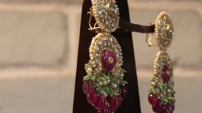 Arya Necklace and Abia Earrings Polki Set