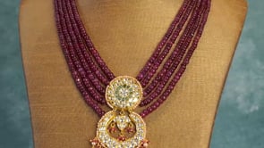 Julekha Bead Pendant And Aakifa Chandbalis Polki Set