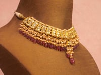 Shantae Necklace And Krutika Long Earrings Polki Set