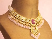 Suman Necklace And Bhavya Chandbalis Polki Set