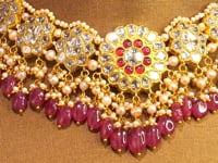 Shabana Necklace And Radha Tops Polki Set
