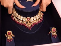 Shivakshi Necklace And Aamira Tops Polki Set