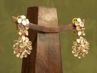 Rumi Necklace And Tanvika Long Earrings Polki And Diamond Set