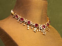 Druti Necklace And Aashika Long Earrings Polki Set