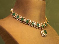 Manasi Necklace And Sanjita Long Earrings Polki Set