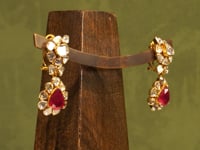 Diya Necklace And Sanskruti Long Earrings Polki Set
