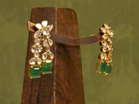 Afsha Necklace And Nadiya Long Earrings Polki Set