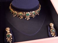 Muskaan Necklace And Zaveriya Long Earrings Polki Set