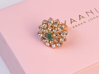 Malti Polki And Diamond Ring