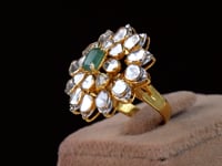 Malti Polki And Diamond Ring