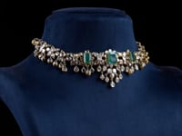 Kavya Necklace And Lucy Long Earrings Polki And Diamond Set