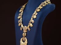 Sanaya Long Necklace And Aadhya Chandbalis Polki And Diamond Set