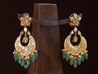 Sanaya Long Necklace And Aadhya Chandbalis Polki And Diamond Set