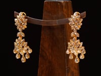 Nadiya Polki And Diamond Long Earrings