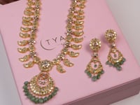 Reyanshi Long Necklace And Kiara Chandbalis Polki Set