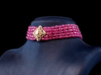 Zyla Polki And Diamond Bead Choker