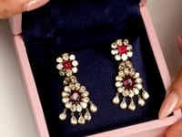 Aradhana Polki And Diamond Long Earrings