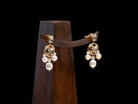 Chandika Polki And Diamond Long Earrings