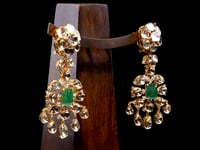 Shaheen Polki And Diamond Long Earrings