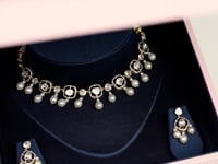 Eram Choker And Erika Long Earring Polki And Diamond Set