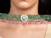 Navya Polki And Diamond Bead Choker