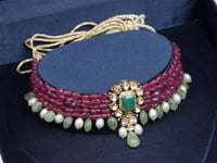 Roma Polki And Diamond Bead Choker