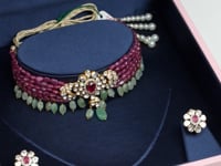 Umika Polki And Diamond Bead Choker