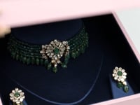 Venya Polki And Diamond Bead Choker