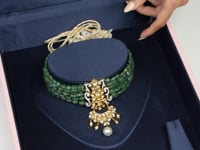 Ridhika Jadau Polki And Diamond Bead Choker