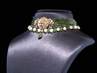 Sanskruti Polki And Diamond Bead Choker