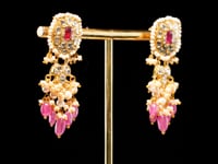 Fareen Necklace And Liv Long Earrings Polki Set