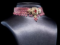 Purva Polki And Diamond Bead Choker