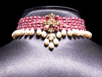 Asra Polki And Diamond Bead Choker