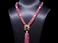 Kinnari Polki And Diamond Bead Pendant