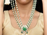 Amaira Polki And Diamond Bead Pendant