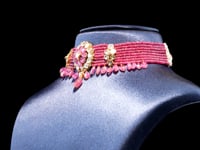 Anshika Polki And Diamond Bead Choker