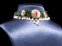 Rishika Polki And Diamond Bead Choker