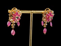 Nandhina Polki And Diamond Long Earrings