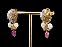 Nikitha Polki And Diamond Long Earrings