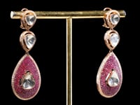 Zoha Polki And Diamond Long Earrings