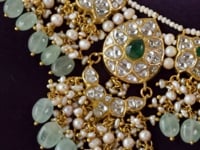 Suniti Necklace And Jenila Long Earrings Polki Set