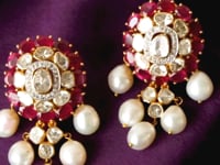 Madelyn Polki And Diamond Long Earrings