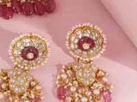 Aanchal Choker And Rachna Long Earrings Polki Set