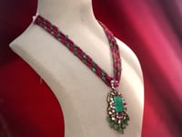 Juliana Polki And Diamond Bead Pendant