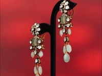 Stevie Polki And Diamond Long Earrings