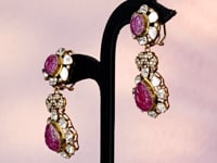 Dahlia Polki And Diamond Long Earrings